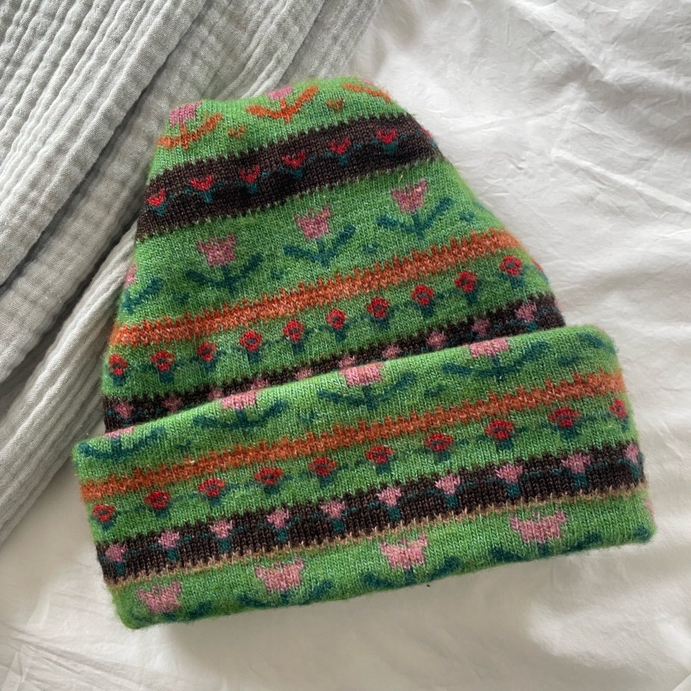 Loeffler Randall Green Wool Beanie